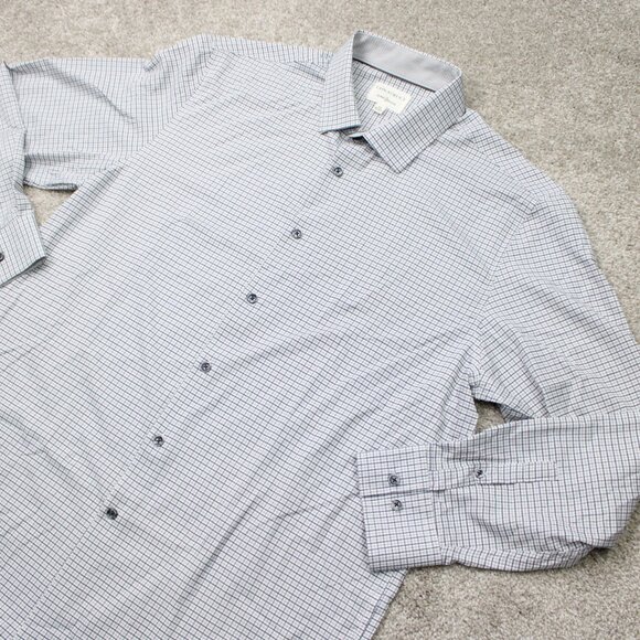 Construct Shirt Mens XL, 17-17 1/2, 34/35 Black/Gray 4 Way Stretch Long Sleeve - Picture 4 of 13